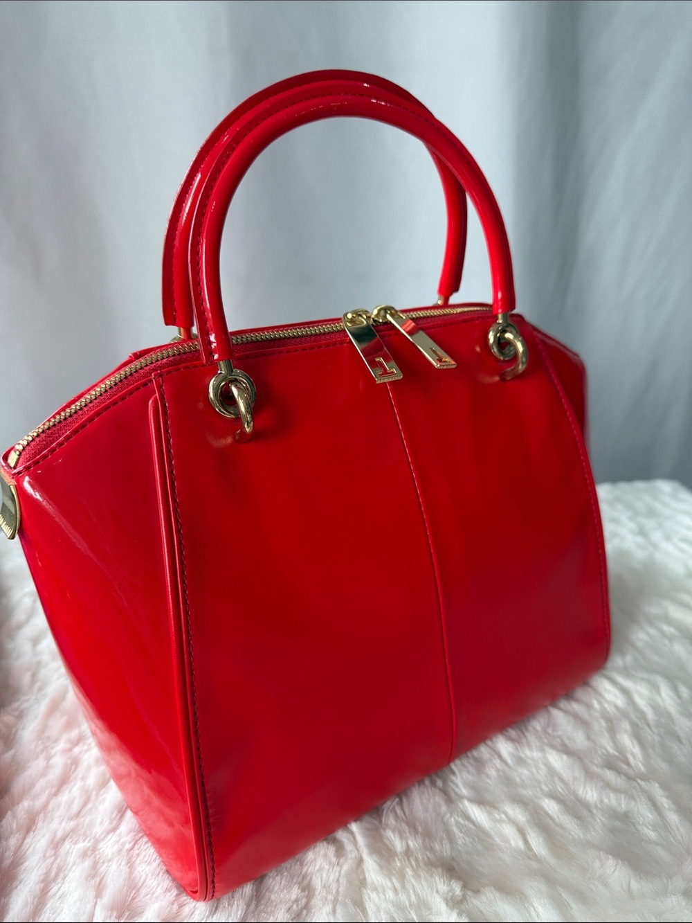 Ted Baker Petra Crystal Metal Bow Small Tote in Bright Red - Picture 7 of 17